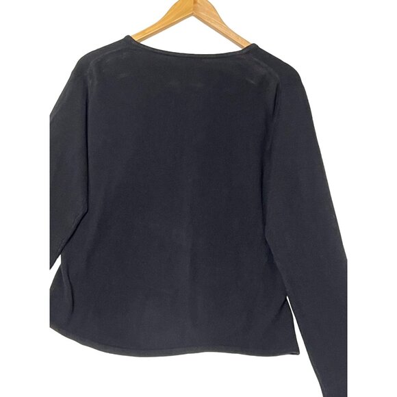 NY & Co  Sweater Size XL Black Acrylic V-Neck Long Sleeve SOFT Goth - Picture 13 of 16